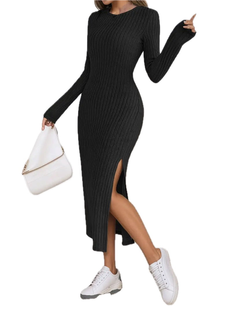 Długa Sukienka W Prążek