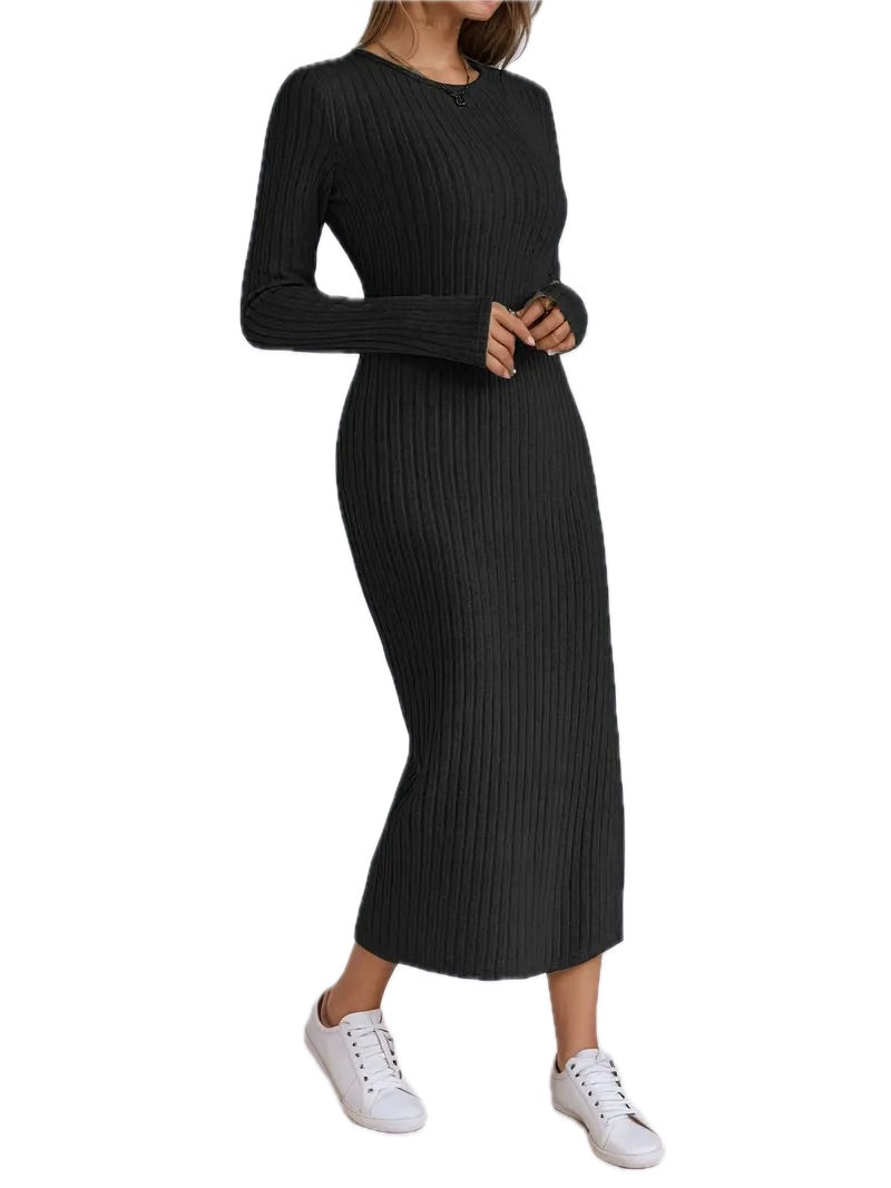 Długa Sukienka W Prążek