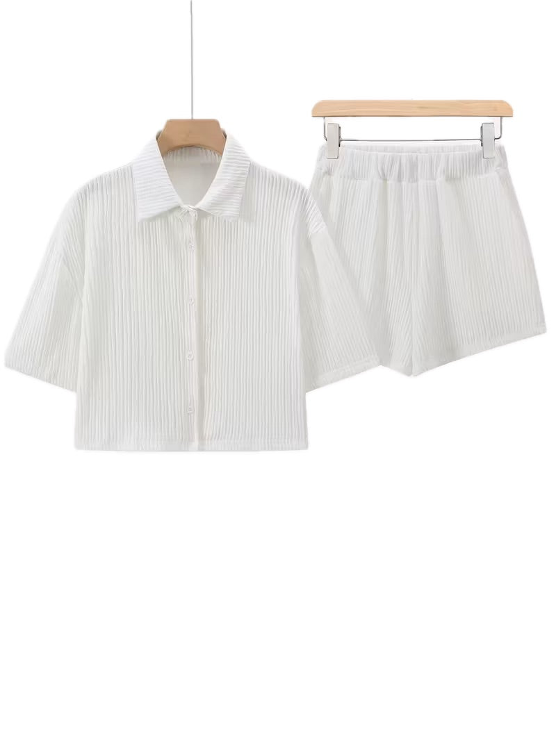 Zestaw Damski Letni Top + Szorty - Old Money