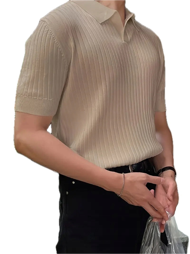 Letnia Koszulka Polo z Dzianiny, Regular Fit - Old Money