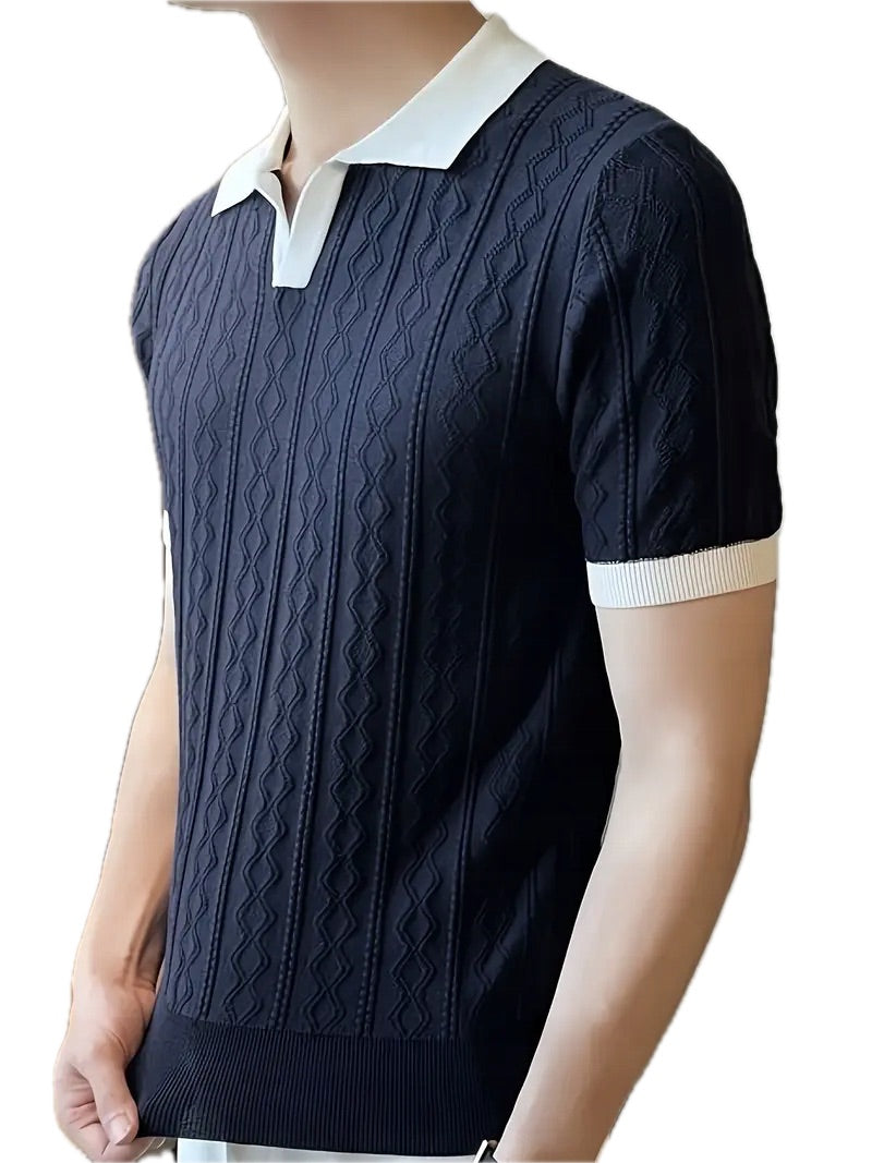 Letnia Koszulka Polo z Kontrastowym Kołnierzem - Old Money