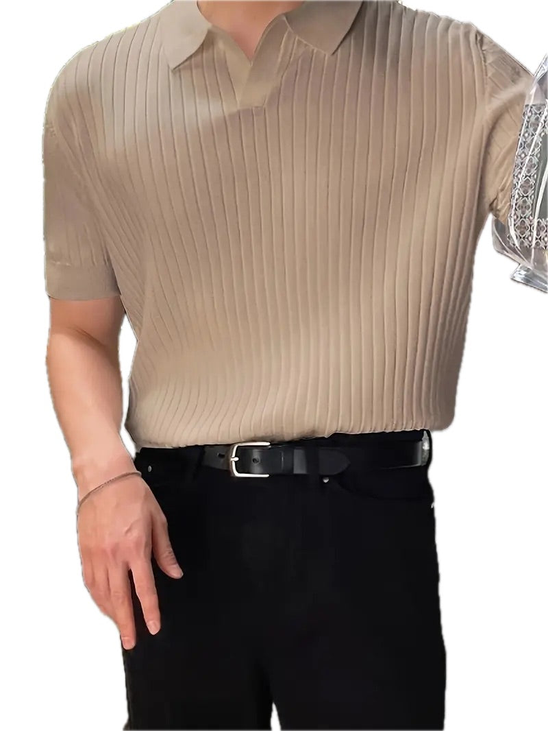 Letnia Koszulka Polo z Dzianiny, Regular Fit - Old Money