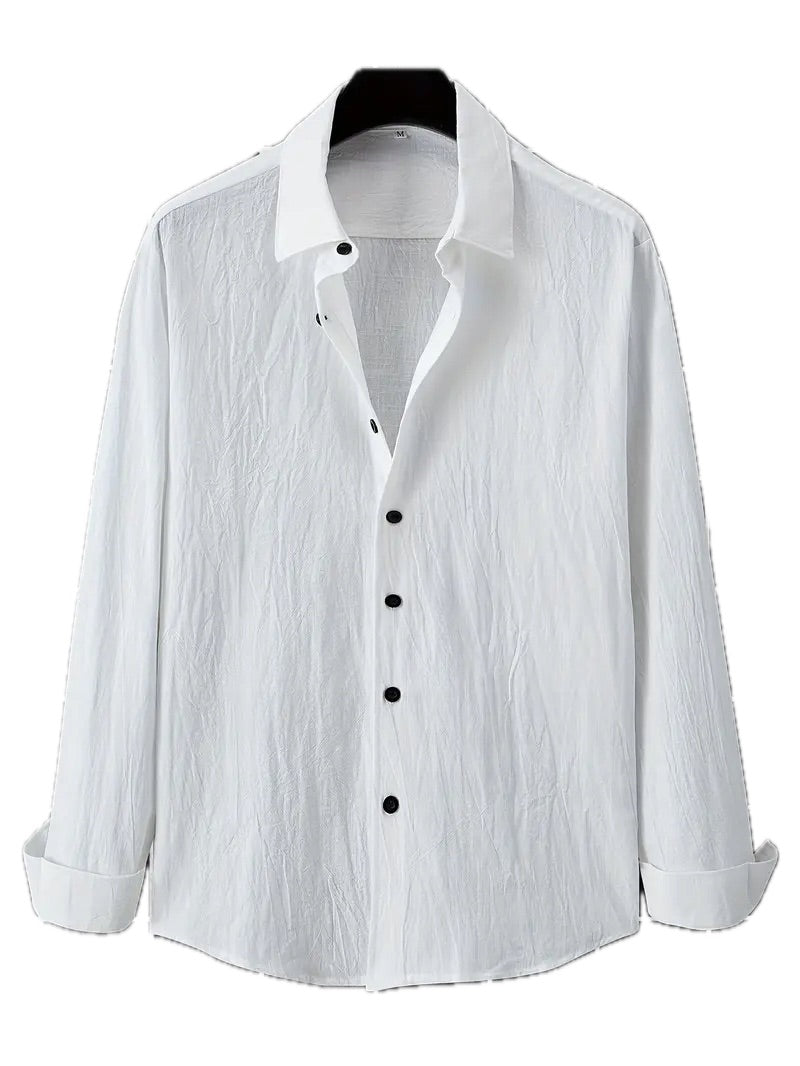 Męska Koszula Casual z Długim Rękawem - Old Money