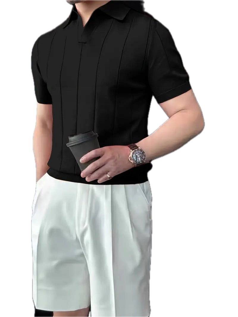 Męska Koszulka Polo Old Money ze Stójką Wiskoza - Old Money