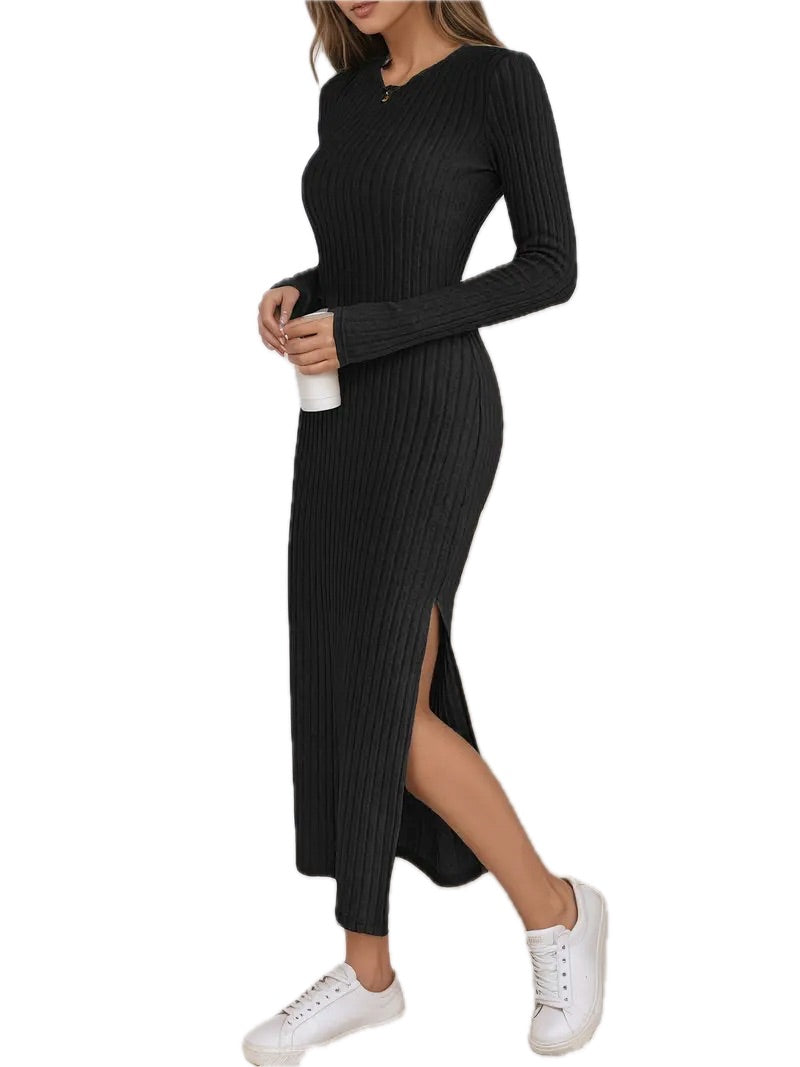 Długa Sukienka W Prążek