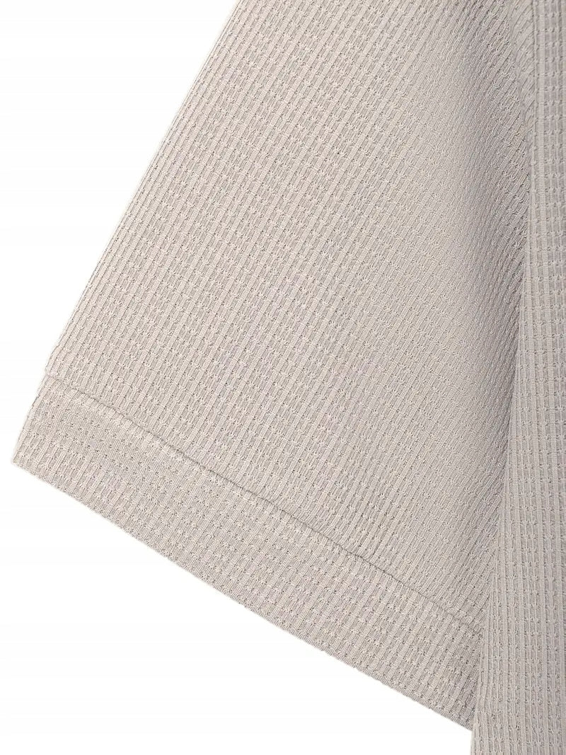 Męski Letni Zestaw Polo z Quarter Zipem i Szorty - Old Money