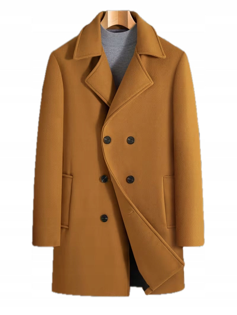 Męski Płaszcz Dwurzędowy