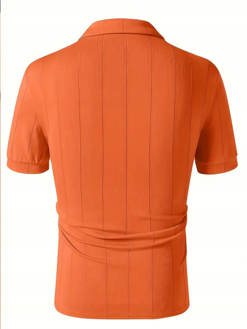 Męska Koszulka Polo Old Money ze Stójką Wiskoza - Old Money