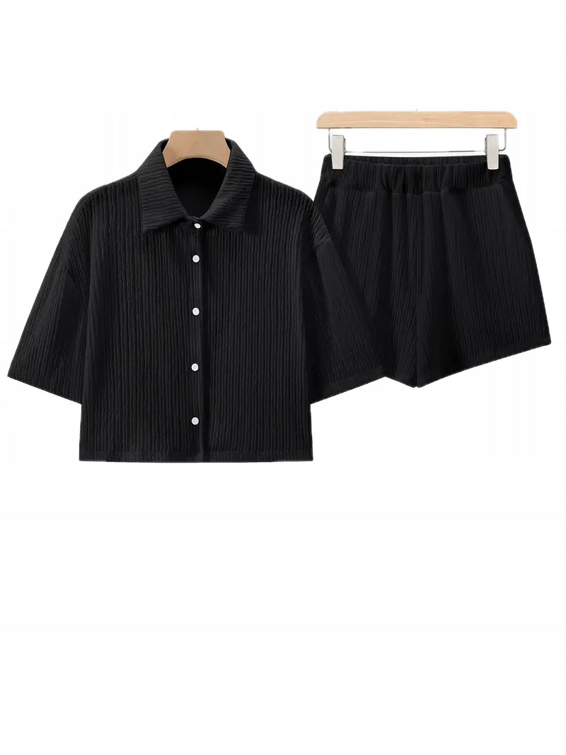 Zestaw Damski Letni Top + Szorty - Old Money