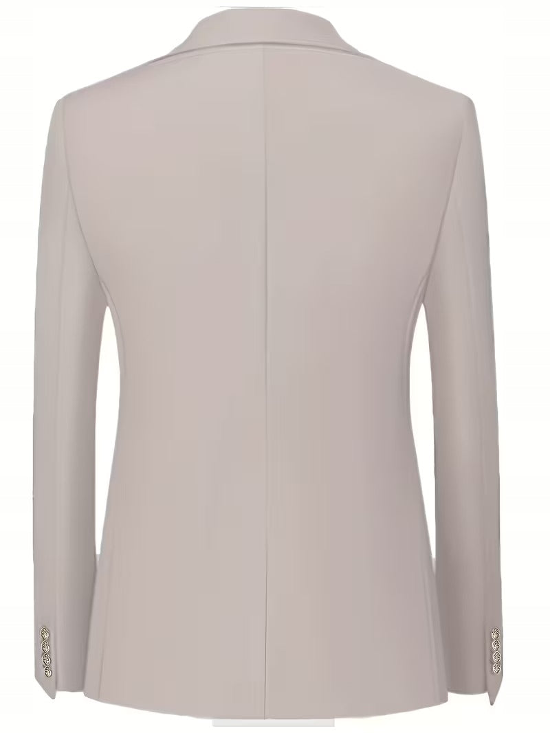 Męski Elegancki Garnitur Dwurzędowy z Wiskozą - Old Money