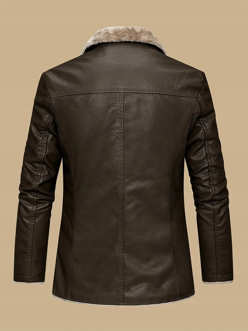 Męska Kurtka Pilotka Old Money – Klasyczna Męska Kurtka z Futrem