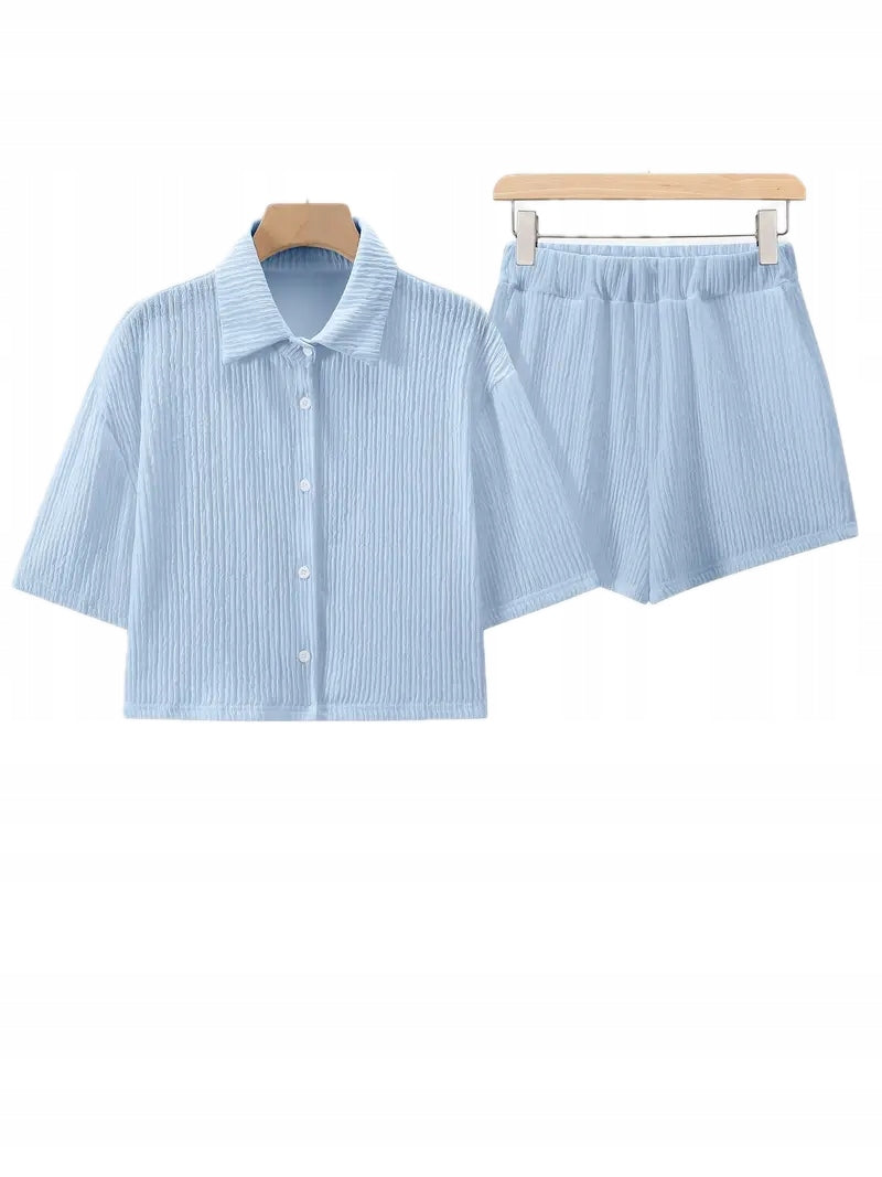 Zestaw Damski Letni Top + Szorty - Old Money